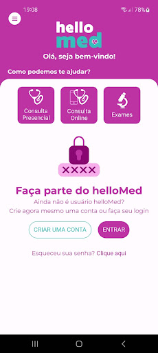 Android application helloMed screenshort