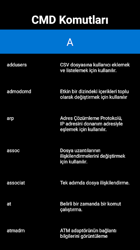 CMD Komut Listesi Türkçe Screen 2