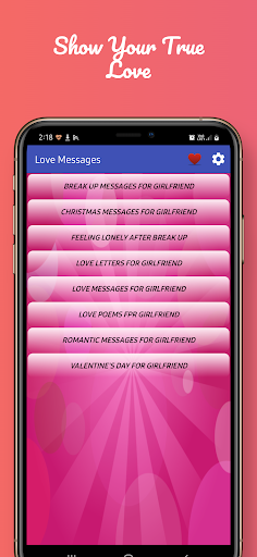 Android application Love Messages for Girlfriend screenshort