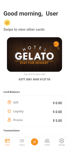 Android application Hotel Gelato Rewards screenshort