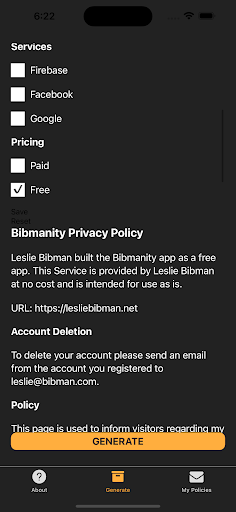 Privacy Policy Screen 2