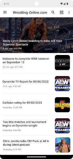 Android application Wrestling-Online.com screenshort