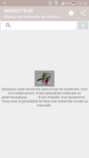 Android application Médicaments screenshort