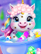 screenshot of newborn unicorn care game