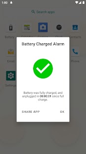 Full Battery Charge Alarm Screenshot