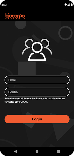 Android application BIOCORPO ACADEMIA screenshort
