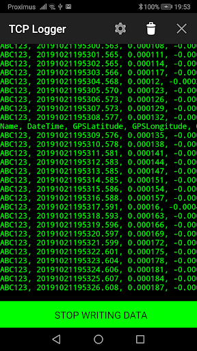 Android application TCP Logger screenshort