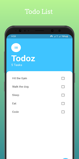 Android application Todoz screenshort