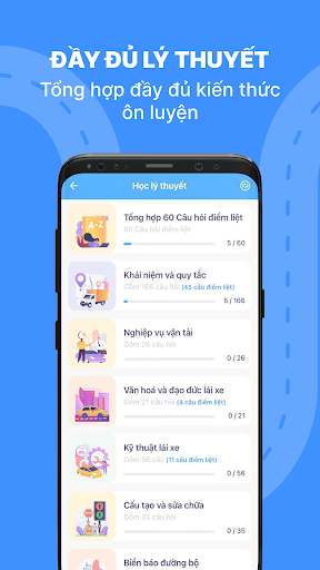 Android application Ôn thi GPLX (600 câu hỏi) screenshort