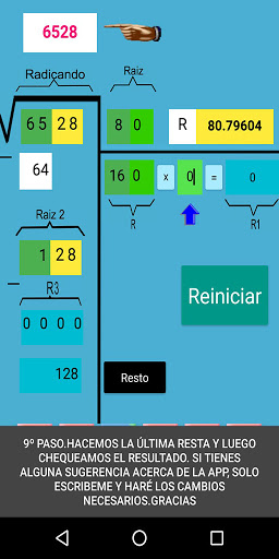 Raíz cuadrada paso a paso