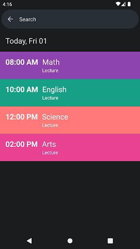 Paper Timetable & Calendar Screen 3