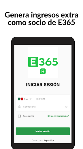 Android application E365 Repartidor screenshort