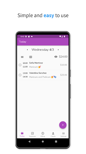 Android application Manicure Calendar screenshort