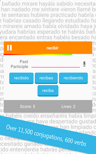 ¡Aprendamos! Conjugator Screen 3