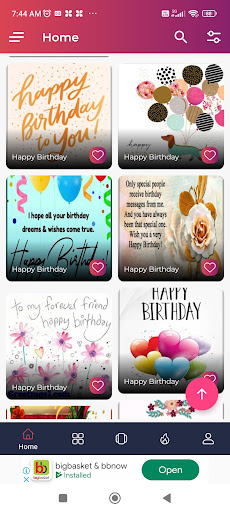 Android application Greeting Cards for All Events screenshort