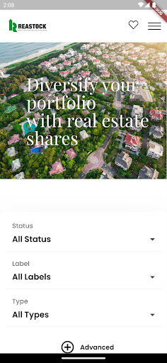 Android application Reastock screenshort