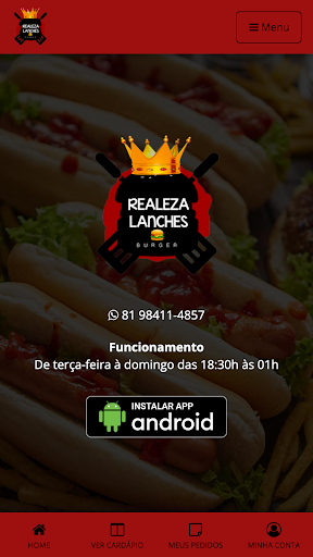 Android application Realeza Lanches screenshort