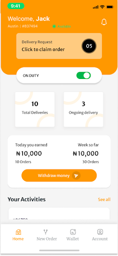 Android application Fele Express Driver screenshort