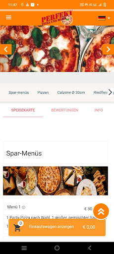 Perfekt Pizza Screen 2