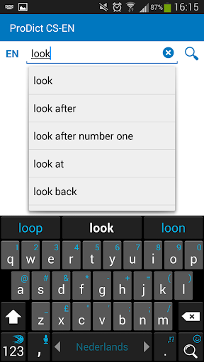 Android application Czech English dictionary screenshort