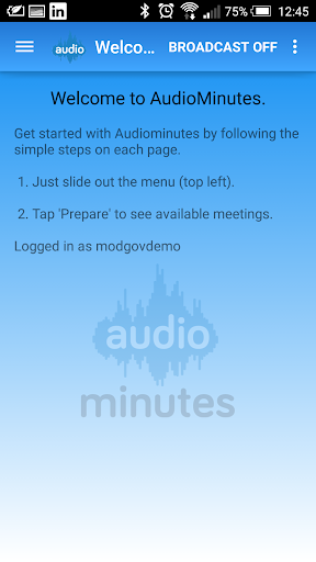 Android application Audiominutes screenshort