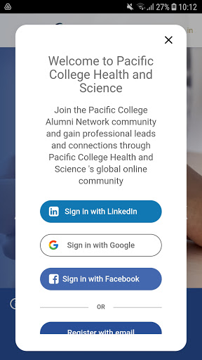 Pacific College Alumni Network Screen 2