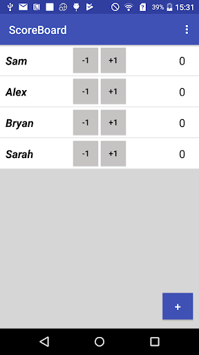 Android application Scoreboard - Multiple Players screenshort
