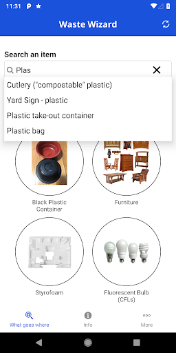 Android application West Hartford Recycles screenshort