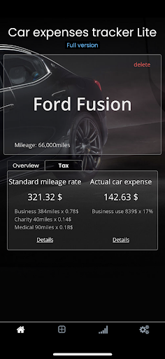 Android application Car expenses tracker Lite screenshort