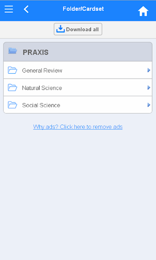 PRAXIS Flashcards Screen 3