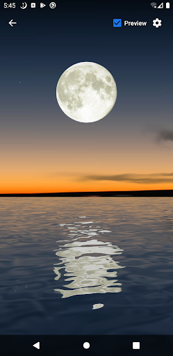 Papel de parede animado Lua sobre a água
