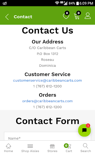 Android application Caribbean Carts screenshort