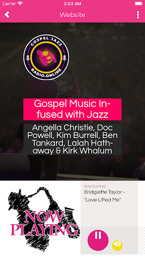 Gospel Jazz Radio Screen 2