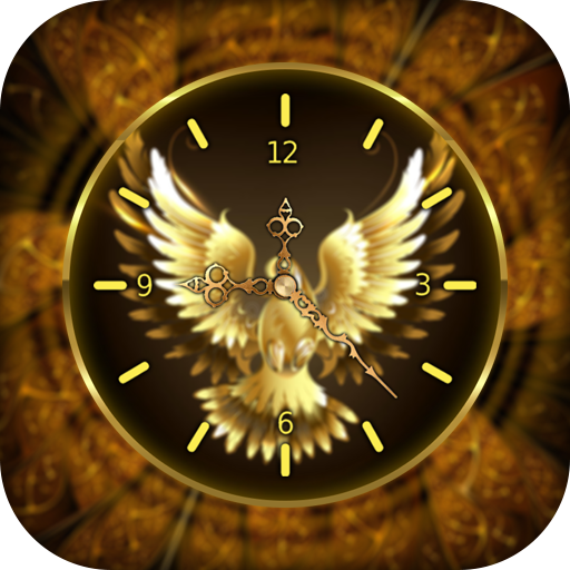 Analog Gold Clock Wallpaper Logo