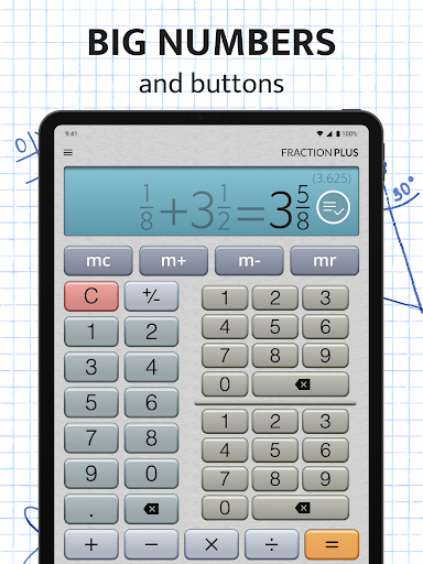 Screenshot of Fraction Calculator Plus