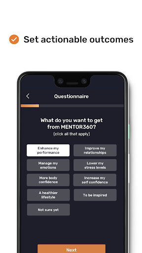 Screenshot of MENTOR360: Forming new habits
