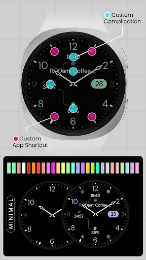 Minimal Black v34 Watch Face screenshot 3