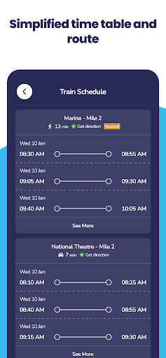 OrnaMap: Blue Line Schedule Screen 2