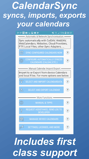 Android application CalendarSync - trial screenshort