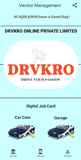 Android application DRVKRO VENDOR screenshort