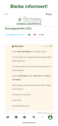 Ehemaligenportal der MMGE Screen 2