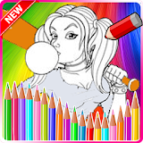 Harely Quinn coloring book icon