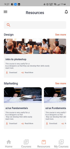 Android application teachcamp screenshort