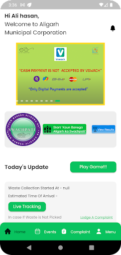 Android application Vswach Aligarh screenshort