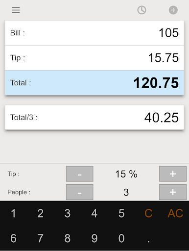 Screenshot of Tip Calculator - Split Bill