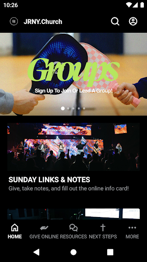 Android application JRNY.Church screenshort