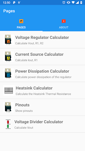 Android application VAReg LM317 screenshort