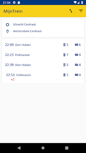 Android application MyTrain screenshort