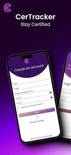 Android application CerTracker screenshort