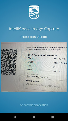 Android application Philips IntelliSpace Image Cap screenshort